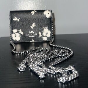 Coach Black and White Floral Crossbody Bag/Wallet